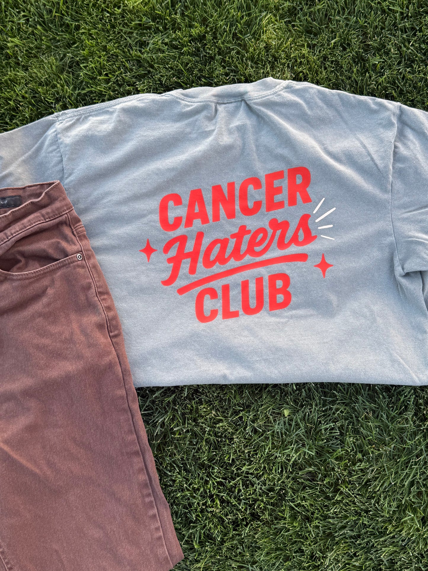 Cancer Haters Club Red Vintage Graphic T-Shirt